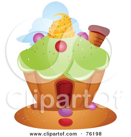 Royalty-Free (RF) Clipart Illustration of a Unique Cupcake Home by BNP Design Studio
