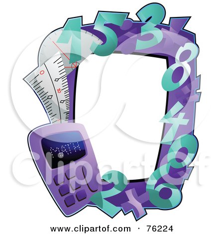 Royalty-Free (RF) Clipart Illustration of a Purple Math Frame by BNP Design Studio