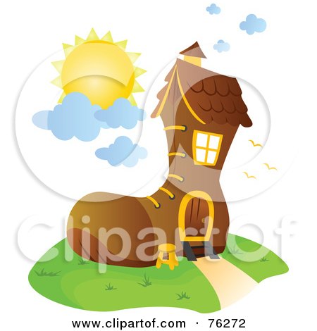 Royalty-Free (RF) Clipart Illustration of a Unique Boot Home by BNP Design Studio