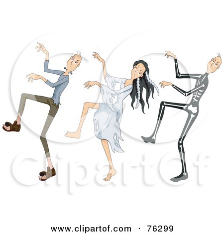 Royalty-Free (RF) Clipart Illustration of Halloween Zombies Creeping By by BNP Design Studio