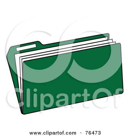 Royalty-Free (RF) Clipart Illustration of a Green Manilla File Folder by Pams Clipart
