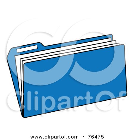Royalty-Free (RF) Clipart Illustration of a Blue Manilla File Folder by Pams Clipart