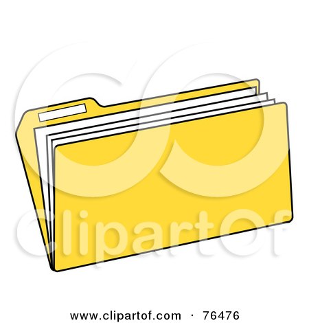Royalty-Free (RF) Clipart Illustration of a Yellow Manilla File Folder by Pams Clipart