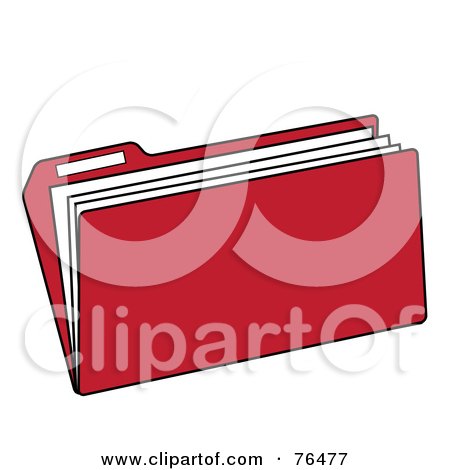 Royalty-Free (RF) Clipart Illustration of a Red Manilla File Folder by Pams Clipart
