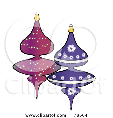 Royalty-Free (RF) Clipart Illustration of Pink And Purple Ornate Christmas Ornaments by Pams Clipart