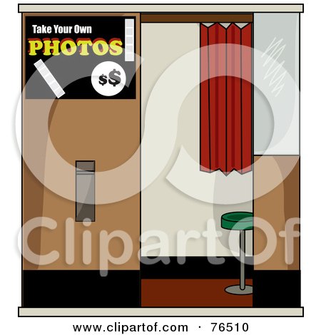 Royalty-Free (RF) Clipart Illustration of an Empty Self Serve Picture Booth by Pams Clipart