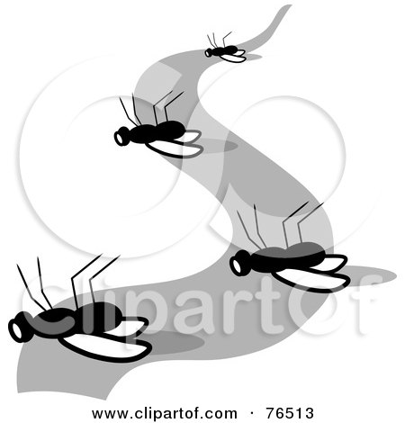 Royalty-Free (RF) Clipart Illustration of a Trail of Dead Flies by Pams Clipart
