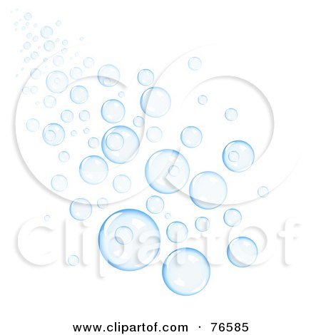 Royalty-Free (RF) Clipart Illustration of a Wave of Blue Bubbles by Oligo