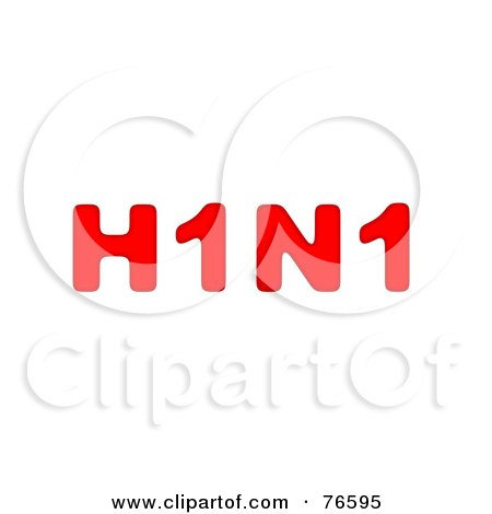 Royalty-Free (RF) Clipart Illustration of Red H1N1 On White by oboy