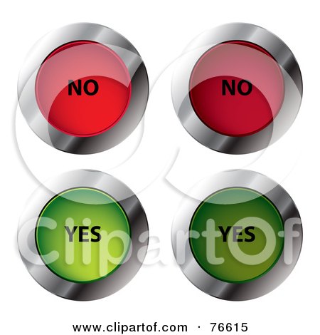 Royalty-Free (RF) Clipart Illustration of a Digital Collage Of On And Off Green And Red Yes And No Buttons by MilsiArt