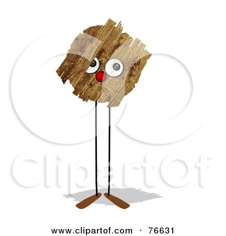 Royalty-Free (RF) Clipart Illustration of a Leggy Wooden Ball Creature by NL shop