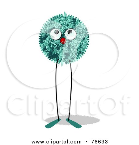 Royalty-Free (RF) Clipart Illustration of a Leggy Teal Ball Creature by NL shop
