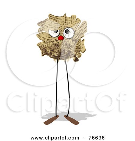 Royalty-Free (RF) Clipart Illustration of a Leggy Wood Ball Creature by NL shop