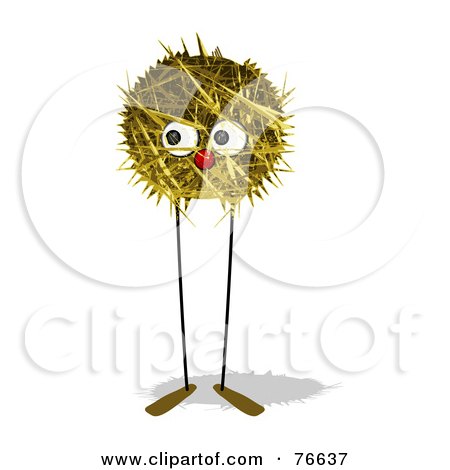 Royalty-Free (RF) Clipart Illustration of a Leggy Thistle Ball Creature by NL shop
