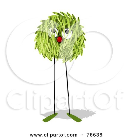 Royalty-Free (RF) Clipart Illustration of a Grassy Leggy Ball Creature by NL shop