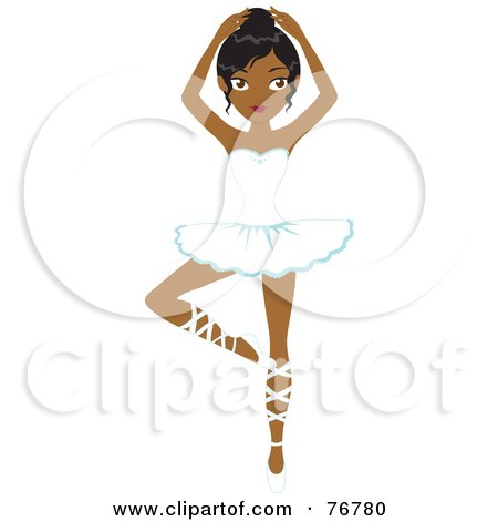 Royalty-Free (RF) Clipart Illustration of a Graceful Black Ballerina Woman Dancing by Rosie Piter