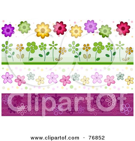 Royalty-Free (RF) Clipart Illustration of a Digital Collage Of Flower Borders by BNP Design Studio