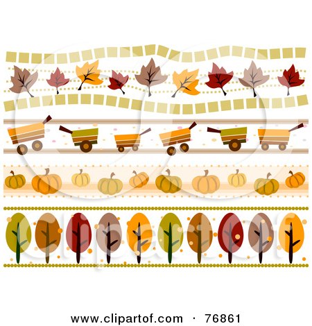 Royalty-Free (RF) Clipart Illustration of a Digital Collage Of Autumn Borders by BNP Design Studio