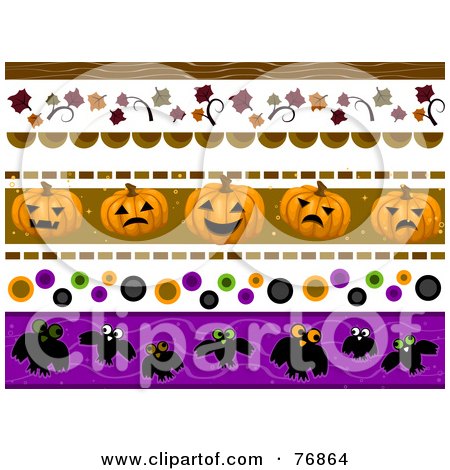 Royalty-Free (RF) Clipart Illustration of a Digital Collage Of Halloween And Autumn Borders by BNP Design Studio