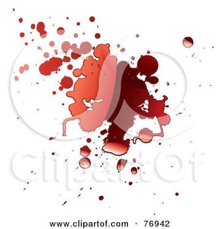 Royalty-Free (RF) Clipart Illustration of a Puddle of Messy Blood on White by michaeltravers