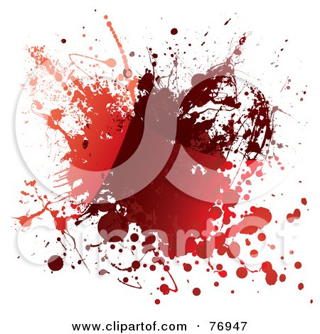 Royalty-Free (RF) Clipart Illustration of a Messy Blood Splat On White by michaeltravers
