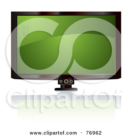 Royalty-Free (RF) Clipart Illustration of a LCD Television With A Green Wavy Screen by michaeltravers