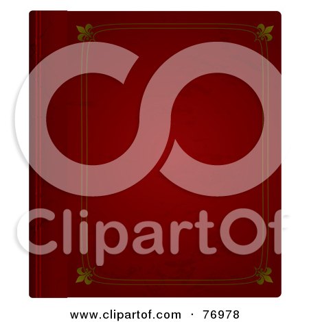 Royalty-Free (RF) Clipart Illustration of a Red Leather Bound Book by michaeltravers