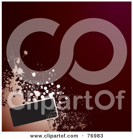 Royalty-Free (RF) Clipart Illustration of a Text Box And Grungy Splatter On Red by michaeltravers