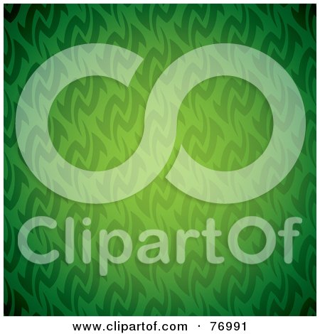 Royalty-Free (RF) Clipart Illustration of a Green Wave Patterned Background by michaeltravers