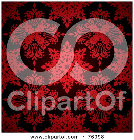Royalty-Free (RF) Clipart Illustration of a Seamless Background Of Deep Red Floral Patterns by michaeltravers