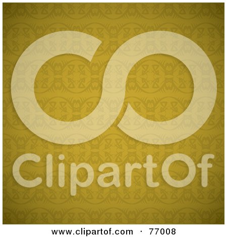 Royalty-Free (RF) Clipart Illustration of a Seamless Background Of Gold Circle Patterned Wallpaper by michaeltravers