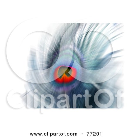 Royalty-Free (RF) Clipart Illustration of a Blurred Abstract Peacock Feather Over White by Arena Creative