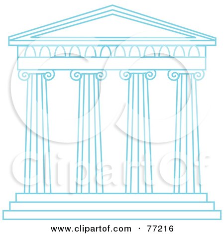 Royalty-Free (RF) Clipart Illustration of Tall Blue Columns Of A Temple by Rosie Piter