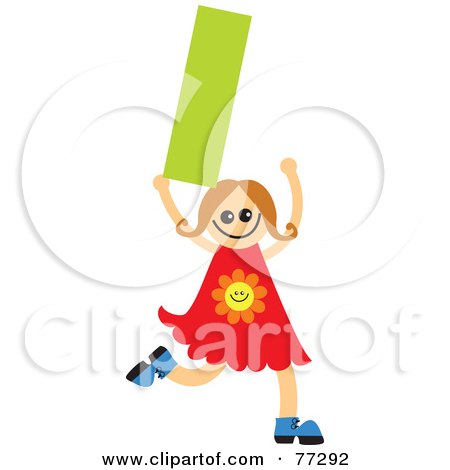 Royalty-Free (RF) Clipart Illustration of an Alphabet Kid Holding A Letter; Girl Holding I by Prawny