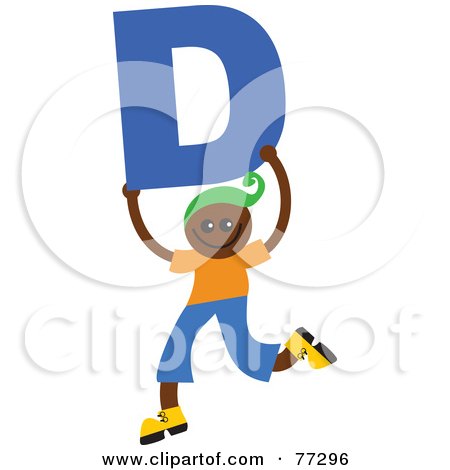 Royalty-Free (RF) Clipart Illustration of an Alphabet Kid Holding A Letter; Boy Holding D by Prawny