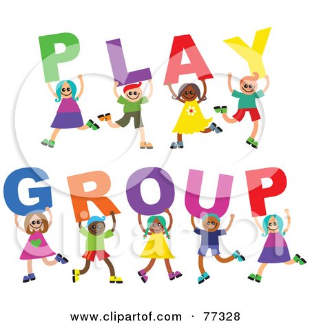 Royalty-Free (RF) Clipart Illustration of a Group Of Diverse Children Spelling Play Group by Prawny