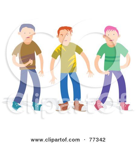 Royalty-Free (RF) Clipart Illustration of a Group of Three Boys in Casual Clothes by Prawny