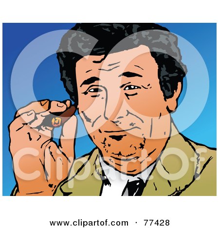 Royalty-Free (RF) Clipart Illustration of a Black Haired Man Tucking A Cigar Behind His Ear by Prawny
