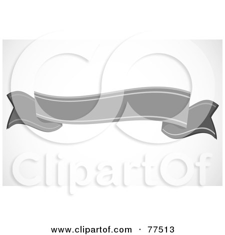Royalty-Free (RF) Clipart Illustration of a Wavy Gray Banner by BestVector
