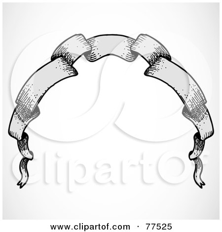 Royalty-Free (RF) Clipart Illustration of a Gray And Black Arched Blank Banner by BestVector