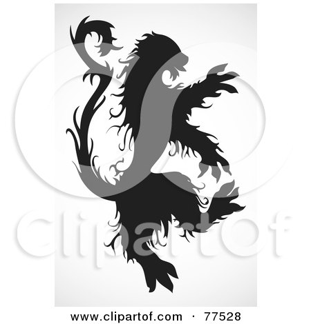 Royalty-Free (RF) Clipart Illustration of a Silhouetted Standing Black Beast by BestVector