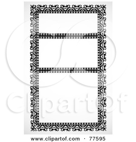 Royalty-Free (RF) Clipart Illustration of a Frame Design Element, Black And White by BestVector