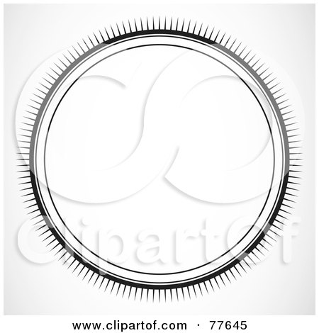 Royalty-Free (RF) Clipart Illustration of a Black And White Sun Burst Circle by BestVector