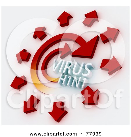 Royalty-Free (RF) Clipart Illustration of 3d Arrows Spreading The H1N1 Virus by Tonis Pan