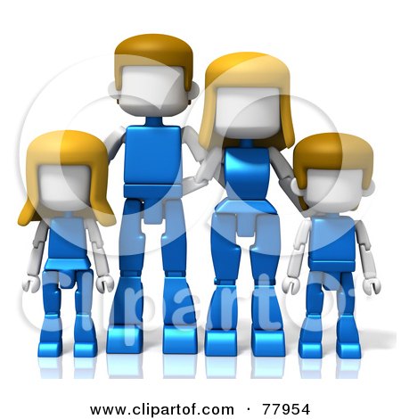 Royalty-Free (RF) Clipart Illustration of a 3d Toy Caucasian Family In Green by Tonis Pan