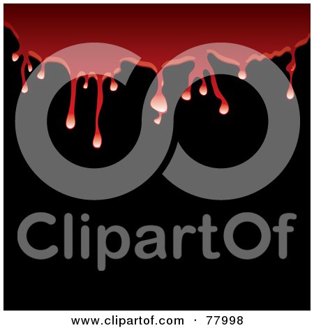 Royalty-Free (RF) Clipart Illustration of a Background Of Red Blood Dripping Over Blackness by michaeltravers