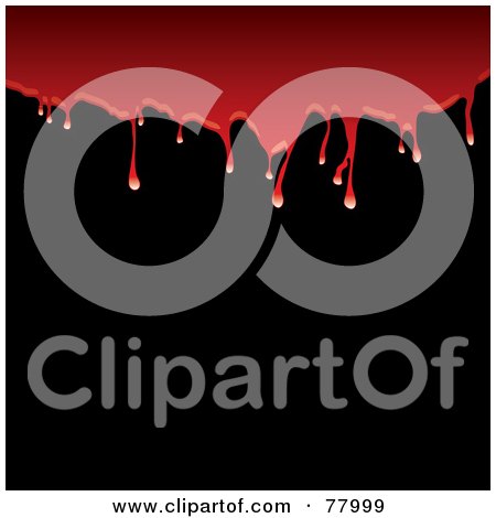 Royalty-Free (RF) Clipart Illustration of a Background Of Red Blood Dribbling Over Blackness by michaeltravers