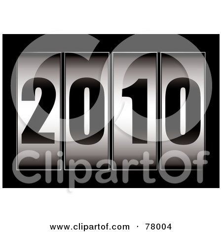 Royalty-Free (RF) Clipart Illustration of a Ticker With The Year Reading 2010 On Black by michaeltravers