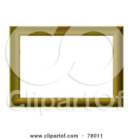 Royalty-Free (RF) Clipart Illustration of a White Text Box Framed With An Aged Golden Frame by michaeltravers
