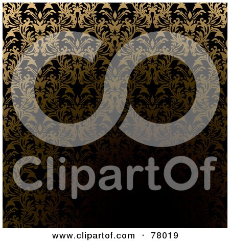 Royalty-Free (RF) Clipart Illustration of a Dark Golden Tunnel Wallpaper Background Pattern by michaeltravers